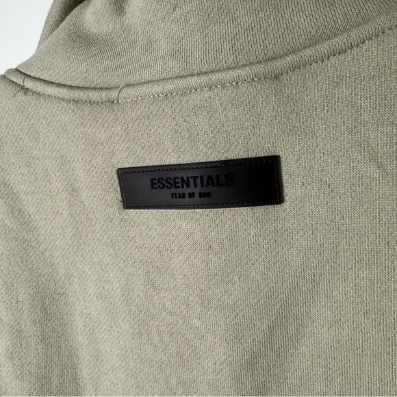 Essentials Green 1/2 Zip Pullover Sweatshirt - Picture 9 of 10